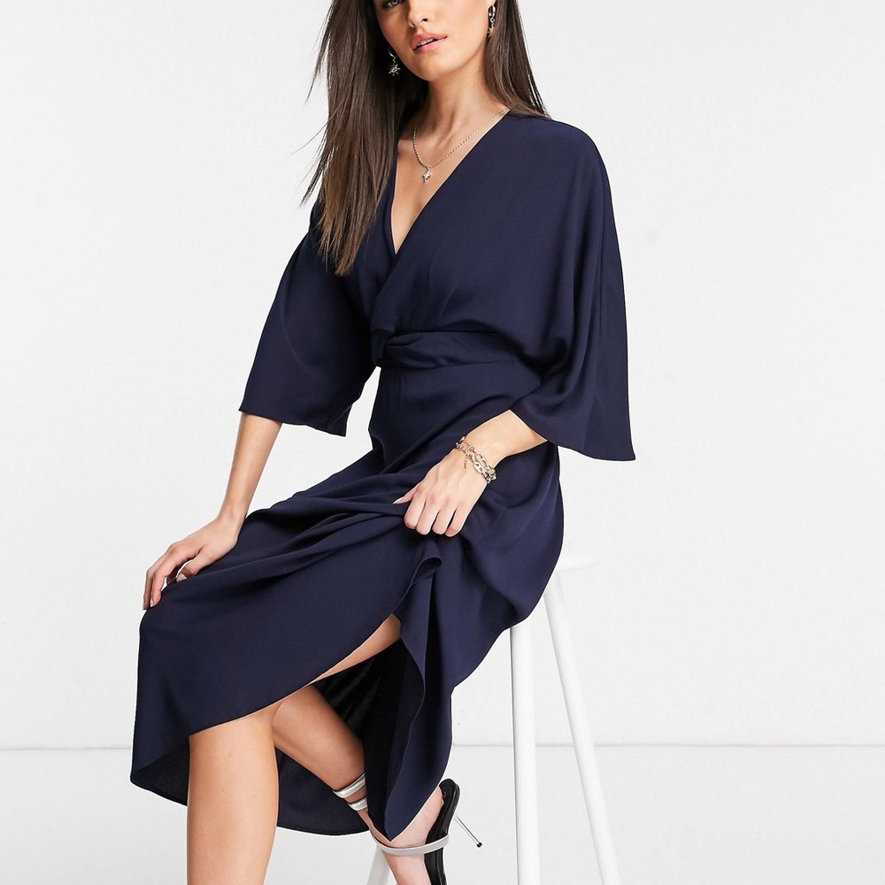 ASOS Twist Front Midi Dress